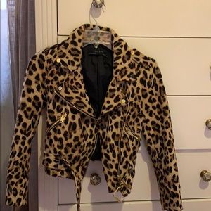 Zara Leopard motorcycle jacket